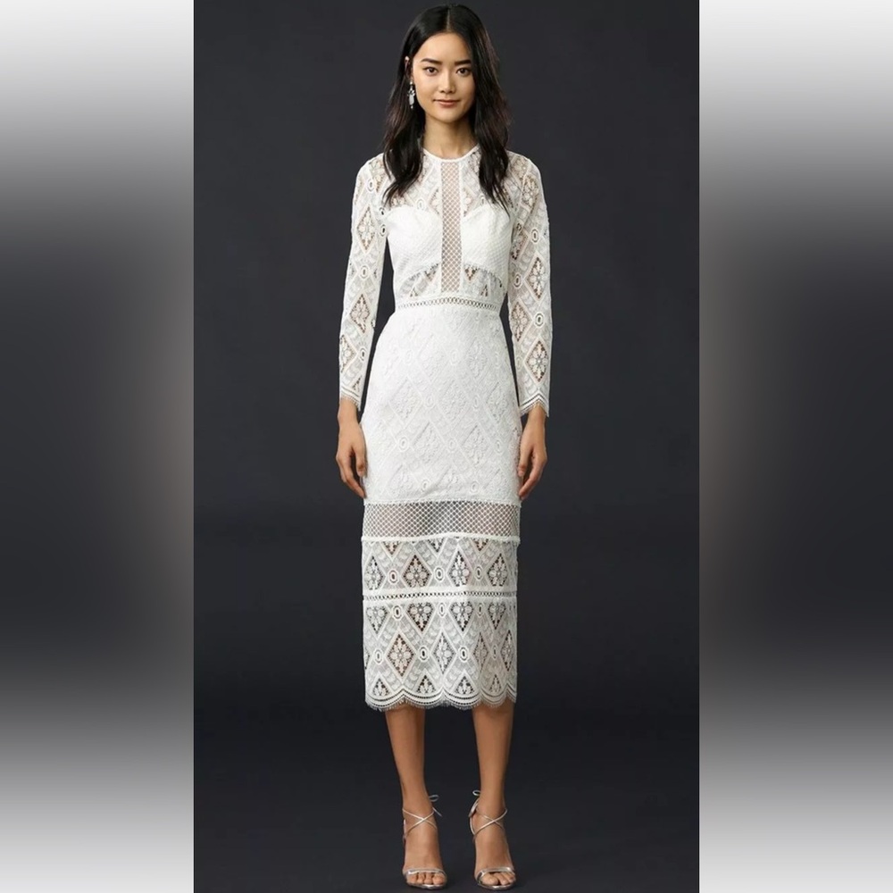 NWT Alexis Maud White Lace Midi
Dress Size Medium